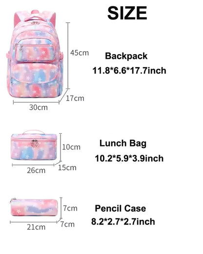 Children's Accessories Fashion Bags For Primary School Backpack Set Student Pencil Bag Food Bag Set Kids Bookbag 3pcs/Set