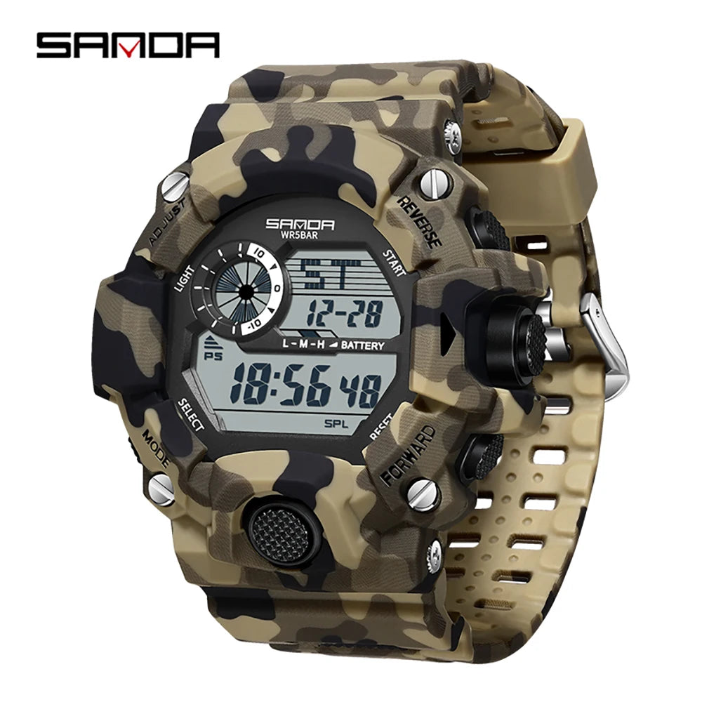 SANDA 2183 Fashion Military Student Electronic Watch Multi functional Timer Waterproof LED Student Electronic Digital Watch