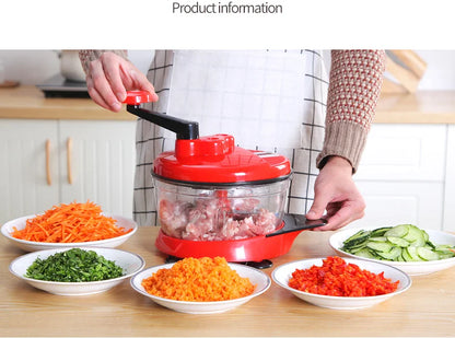 Mixer Food Processor Kitchen Manual Powerful Egg Blender Meat Grinder Vegetable Chopper Shredder Stainless Steel Blade Cutter