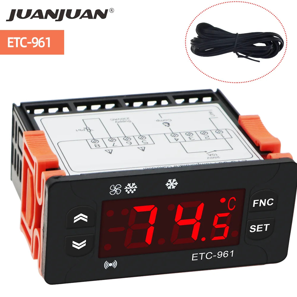 ETC-961 Mini Temperature Controller 220v Microcomputer Thermostats Digital Thermostat Refrigeration Alarm Wtih NTC Sensor