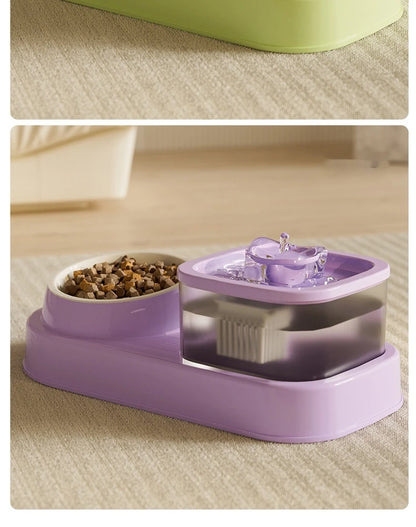 Fountain for Cats Auto Pet Fountain Filter Electric Mute Cat Drinker Bowl Pet Feeder 2in1 Recirculate Drinker Cat Water Fountain