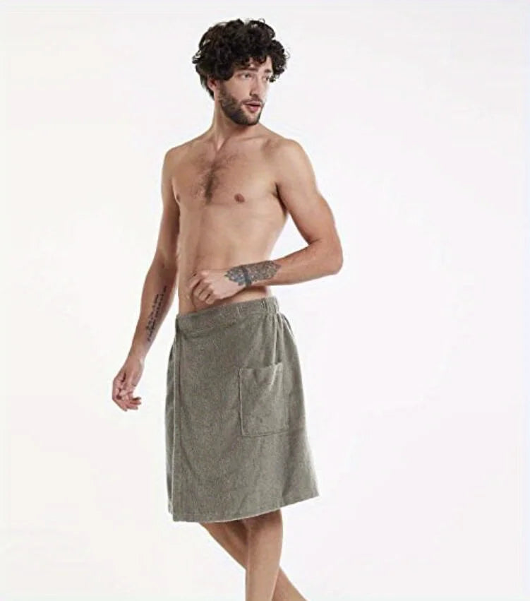 Bath Towels Beach Towels Men's Wearable Bath Towels Bathroom Shower Room Bathrobes with Pockets