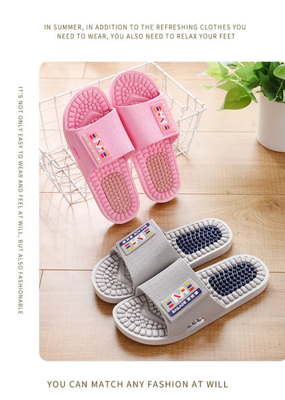 Soles massage slippers men's acupoints soles soles soles home indoor antiskid home lovers men's home cool slippers