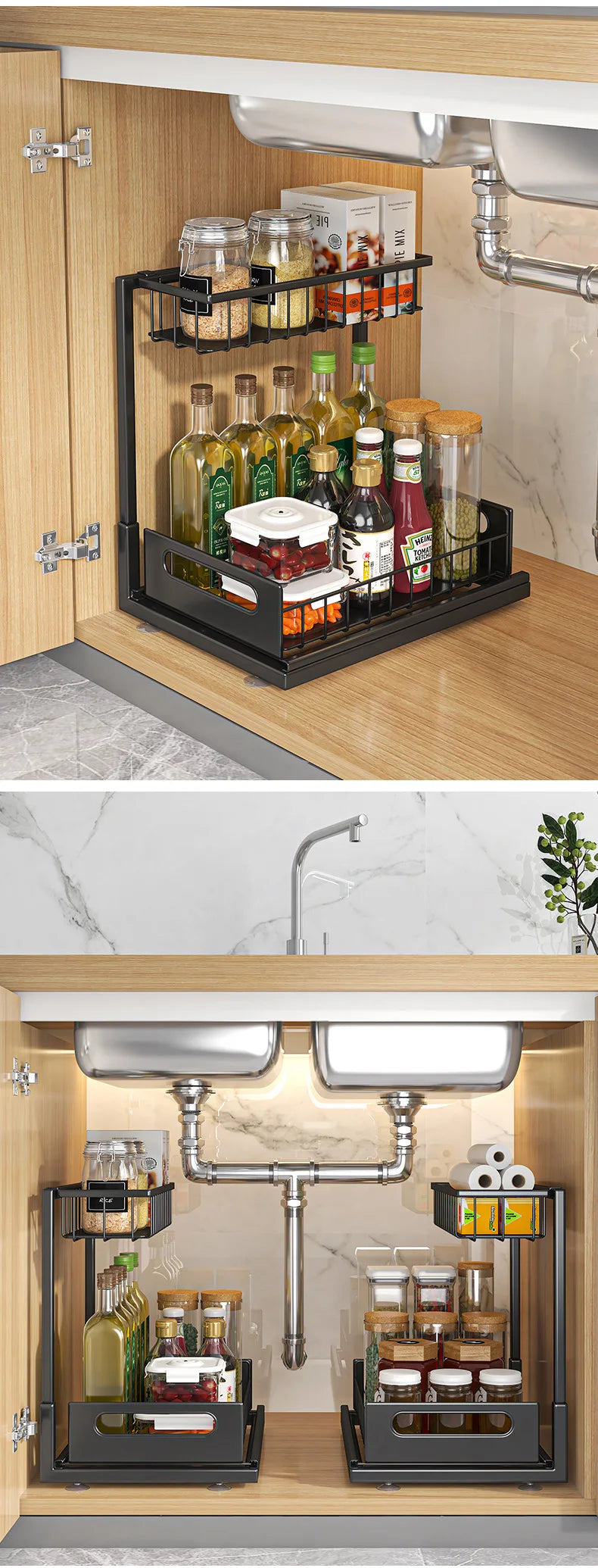 Caddy Garage Bathroom Drawer Organizer Utensils Small Cabinet Basket Stand Kitchen Container Under Sink Organizers And Storage