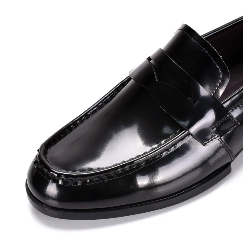 Luxury Slip On Dress Shoes Men Genuine Leather Italian Loafer Shoes For Men Black Patent Leather Formal Oxford Men Wedding Shoes