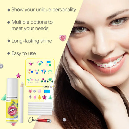 Eelhope Dental Diamond Decoration Set Teeth Fashion Beauty Decoration Diamond Lights up Personality Shining Dental Diamond