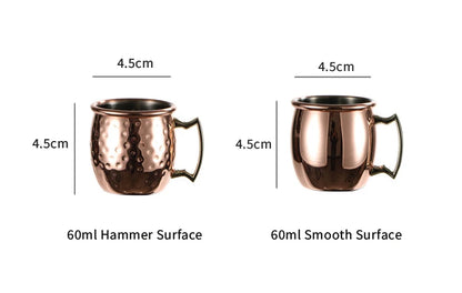 60ML Moscow Mule Cocktail Mug Stainless Steel Coffee Cups Personalized Espresso Mugs Modern Hammer Pattern Design Drinkware