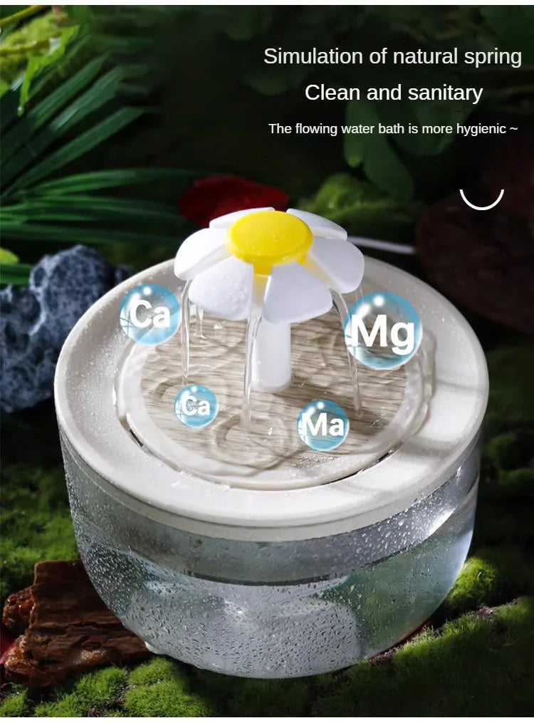 Auto Circulating 2-in-1 Parrot Bath & Pet Water Fountain, Drip-Free Design for Small Pets, USB Powered