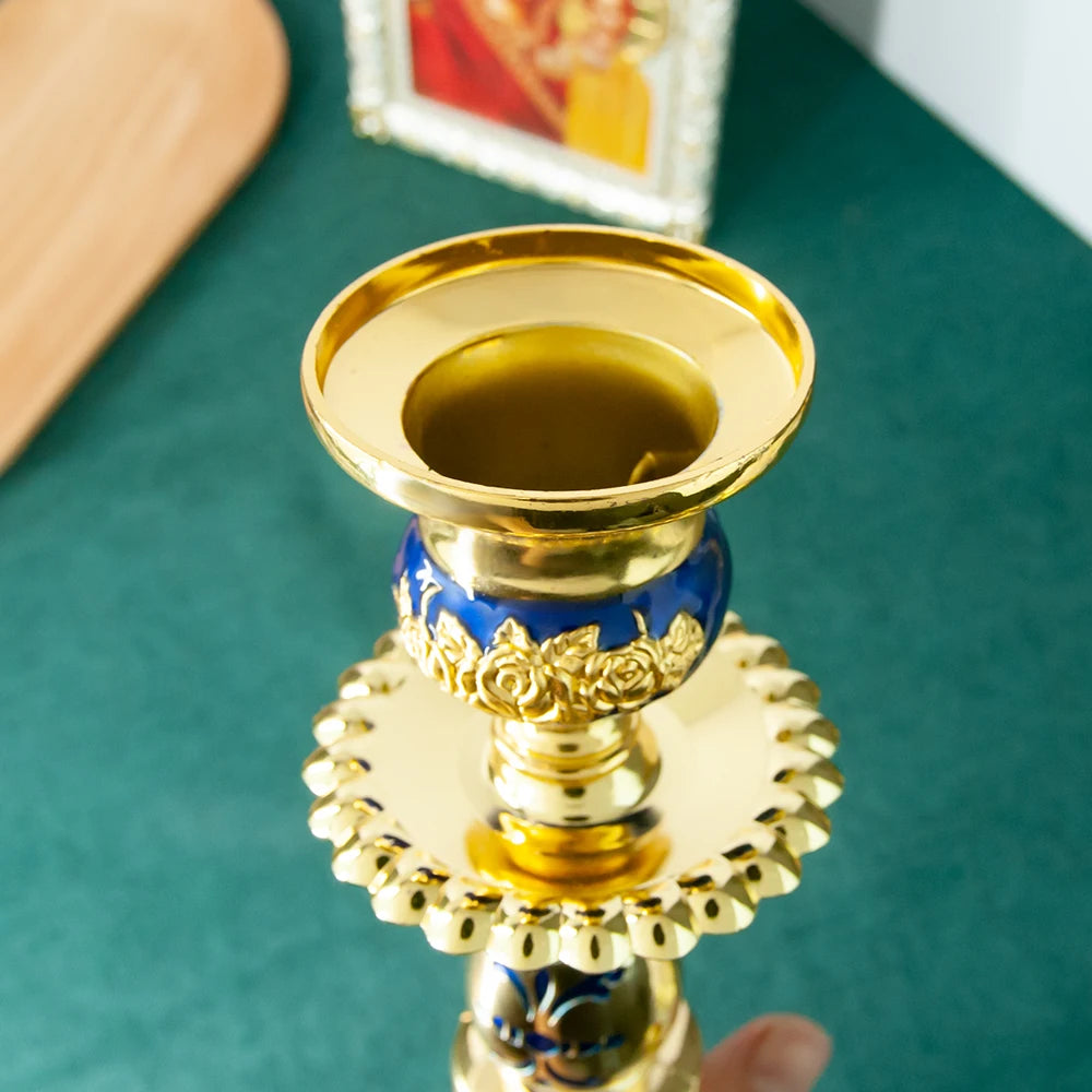 HT Religion Handhold Candle Holder Church Decor Single Candlestick Orthodox Church Supplies Religious Rituals Accessory