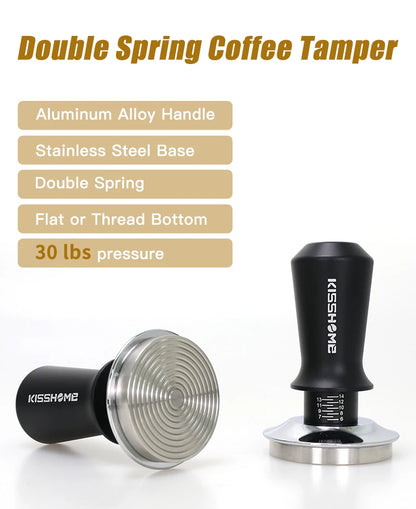 Coffee Tamper 30lb Constant Pressure Calibrated Double Spring 51mm 53mm 58mm Breville Espresso Maker Accsesories Barista Tools