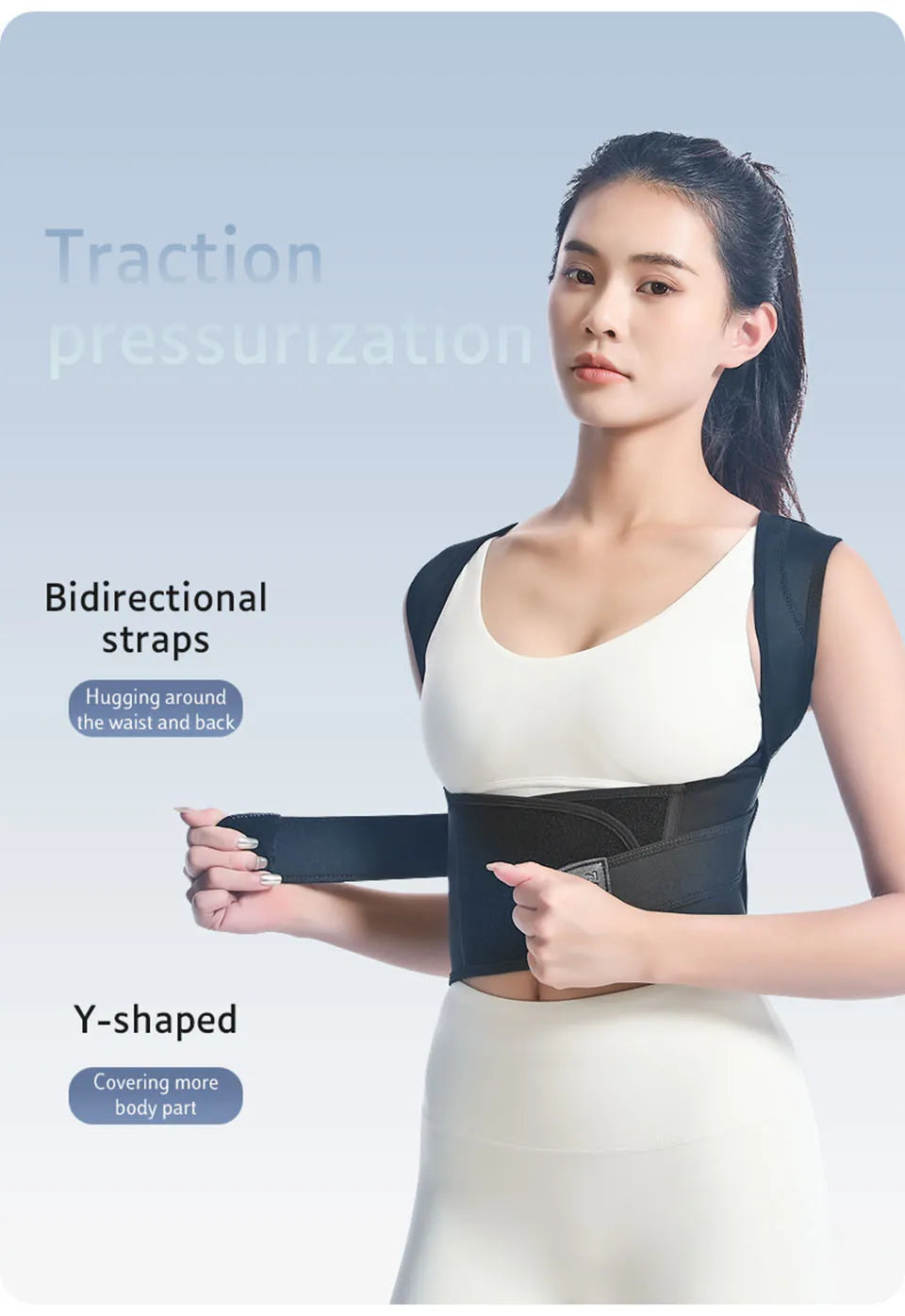 AOLIKES Back Brace Posture Corrector for Men and Women - Adjustable Posture Back Brace for Upper and Lower Back Pain Relief