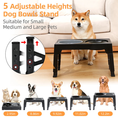 5-speed adjustable lifting dog bowl rack floating bowl slow food bowl suitable for small medium and large pets