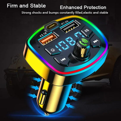 Xiaomi Car Electronics Accessories FM Transmitter Bluetooth 5.1 Multimedia Player PD USB-C Fast Charging Car Accessories
