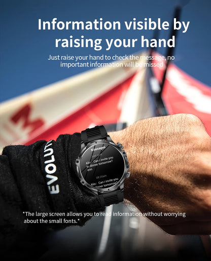 2025 Outdoor Sports Fitness Tracker Smart Watch 1.85 Inch HD Alomed 800mAh Lithium Battery Bluetooth LED Flashlight Smart Watch