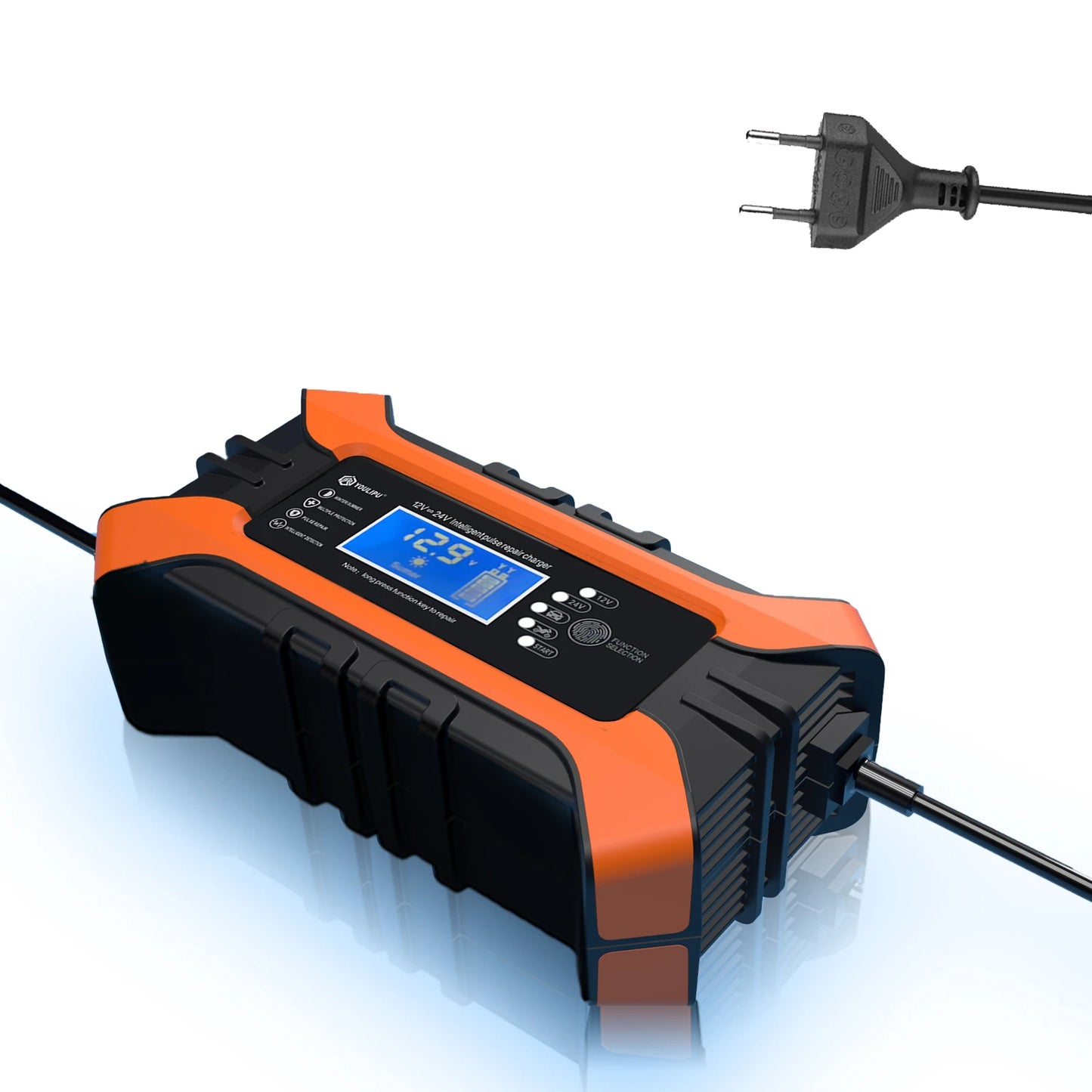 Car Battery Charger 12V 10A 24V 5A Automotive Digital Display Detection Pulse Repair Car Chargers Motorcycle Car Accesorries