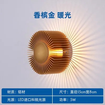 Modern Minimalist Atmosphere Small Wall Lamp LED Aluminum Art Decorative Wall Mounted Living Bedroom Bedside Background Hotel