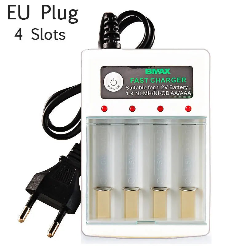 AA / AAA Battery Charger 4 Slots 220V For 1.2V Rechargeable Battery Quick Charger with Cover Protection Adapter Accessorie