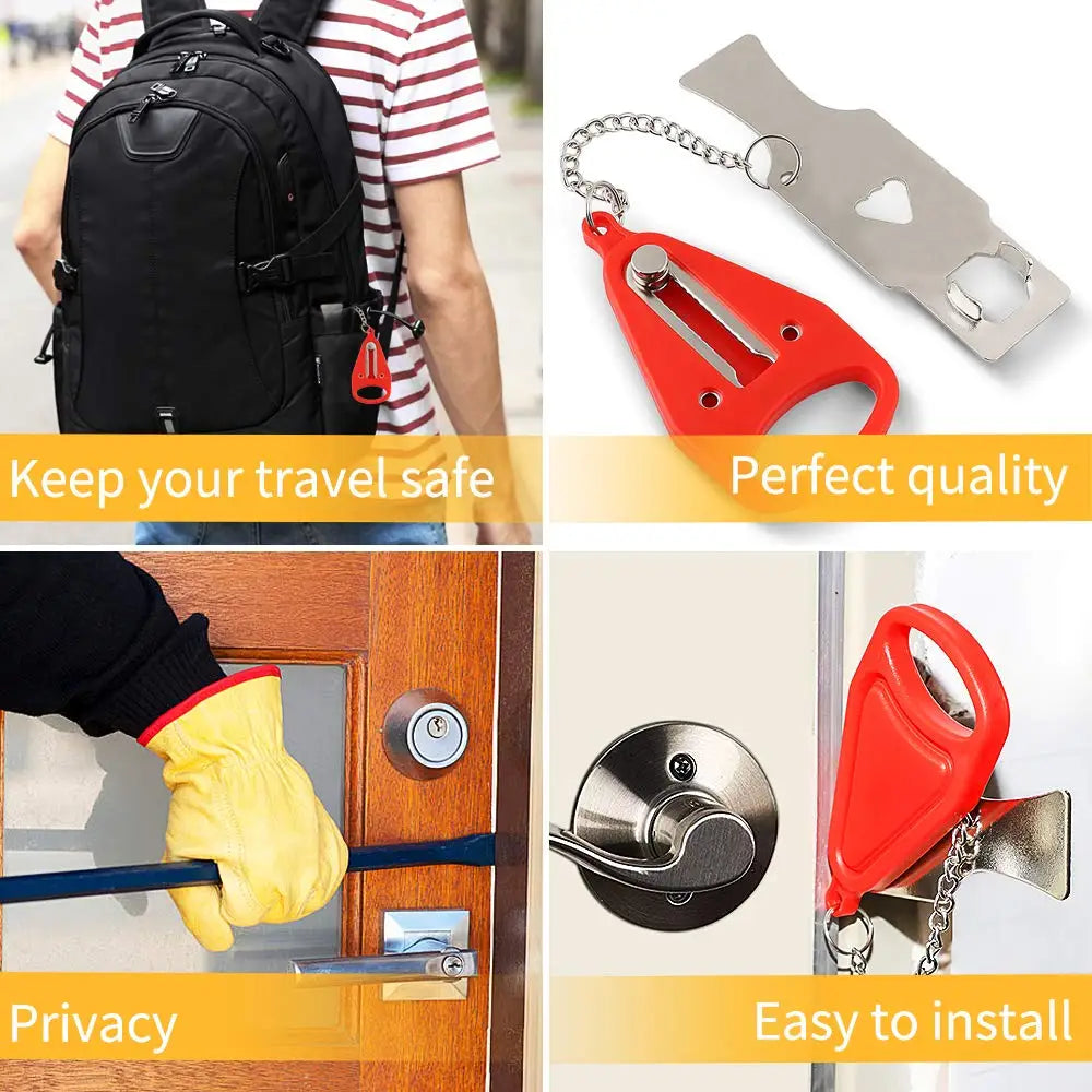 Portable Door Lock For Travel Hotel Self-Defense Door Stop Accommodation Door Stopper Door Lock Anti-theft Security Door Latch