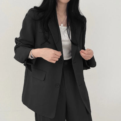 Suit Jacket Casual Office Lady Elegant Solid Single-breasted Women Blazer