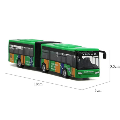 15CM Alloy Simulation Bus Car Model Children's Toy Pull Back Bus Inertia City Car Early Education Toy for Boy Girl Birthday Gift