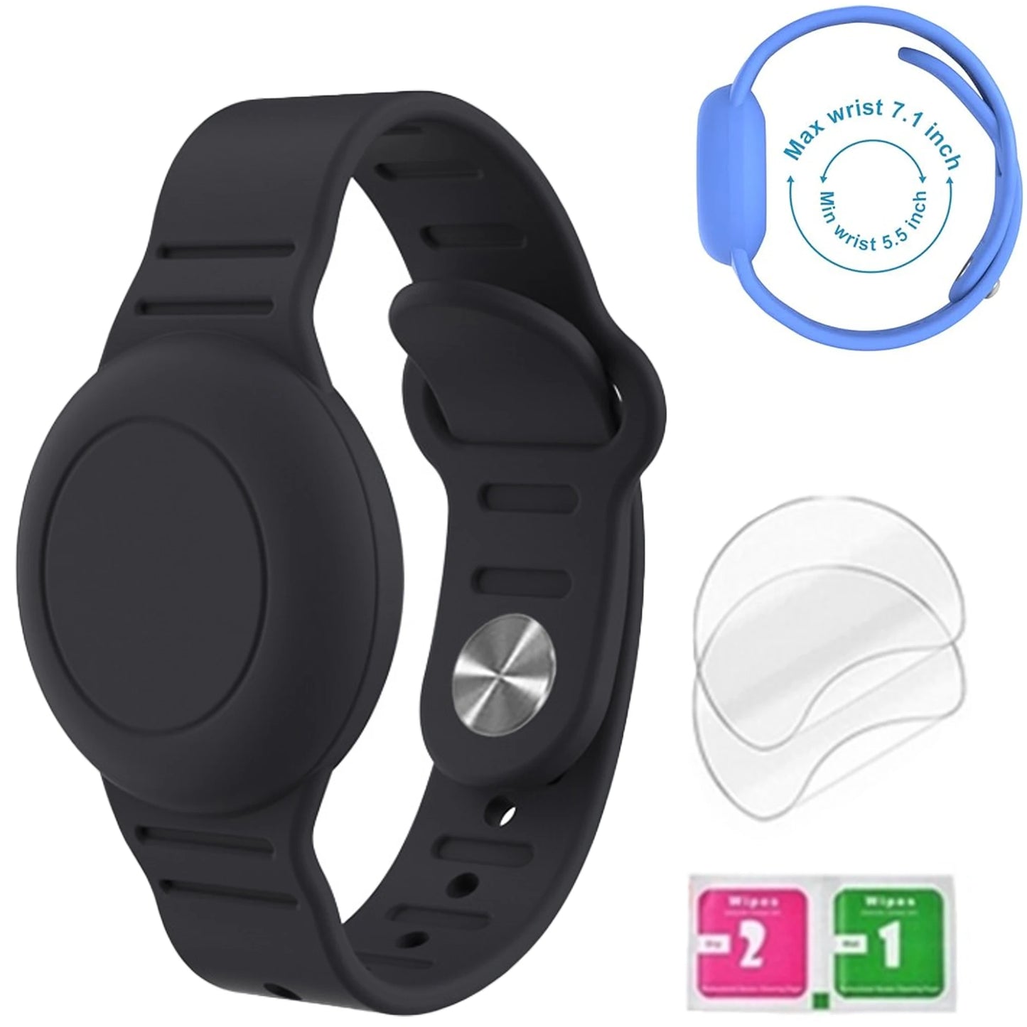 Silicone Steel Clip Compatible with Apple AirTag - Protective Silicone Clip for Tracker Protect Keychain Silicone Cover