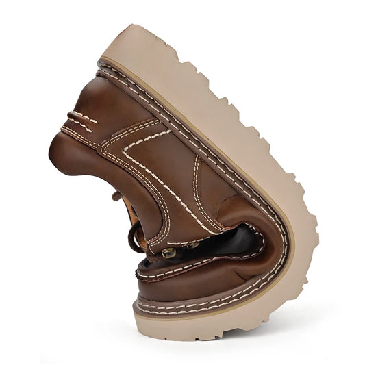 Outdoor Hiking Shoes Men Sneakers Summer Slip on Casual Men Shoes Breathable Suede Leather Shoe Anti-skid Walking Shoes Footwear