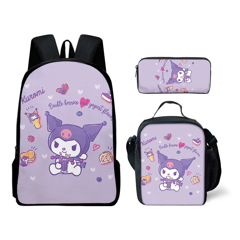 Sanrio Kuromi Backpack Sanrio Backpack Pencil Bag Student School Bag Primary and Middle kawaii Cartoon School Bag Mochila