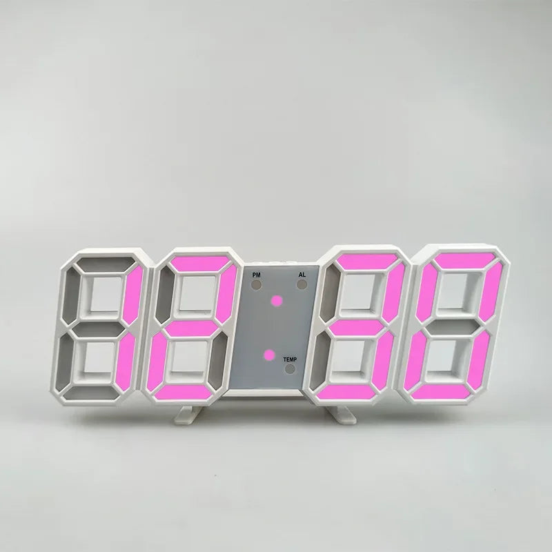 3D digital alarm clock desktop clock wall-mounted living room electronic clock home bedroom ornament clock table clock