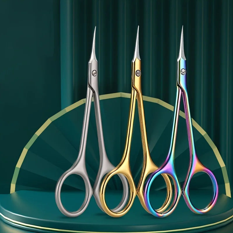 Stainless Steel Manicure Scissors for Nail Care Handle Cuticle Nipper Dead Skin Removal Scissors Beauty Tool