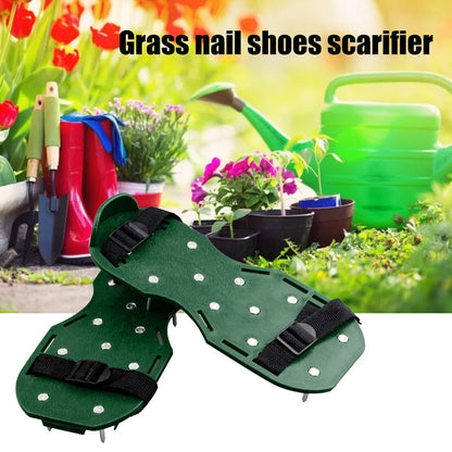 Garden Nail Shoes Grass Loose Soil Tool 5cm Long Nail Lawn Aerator Grass Spikes Shoes Self-Leveling Epoxy Yard Grass Cultivator