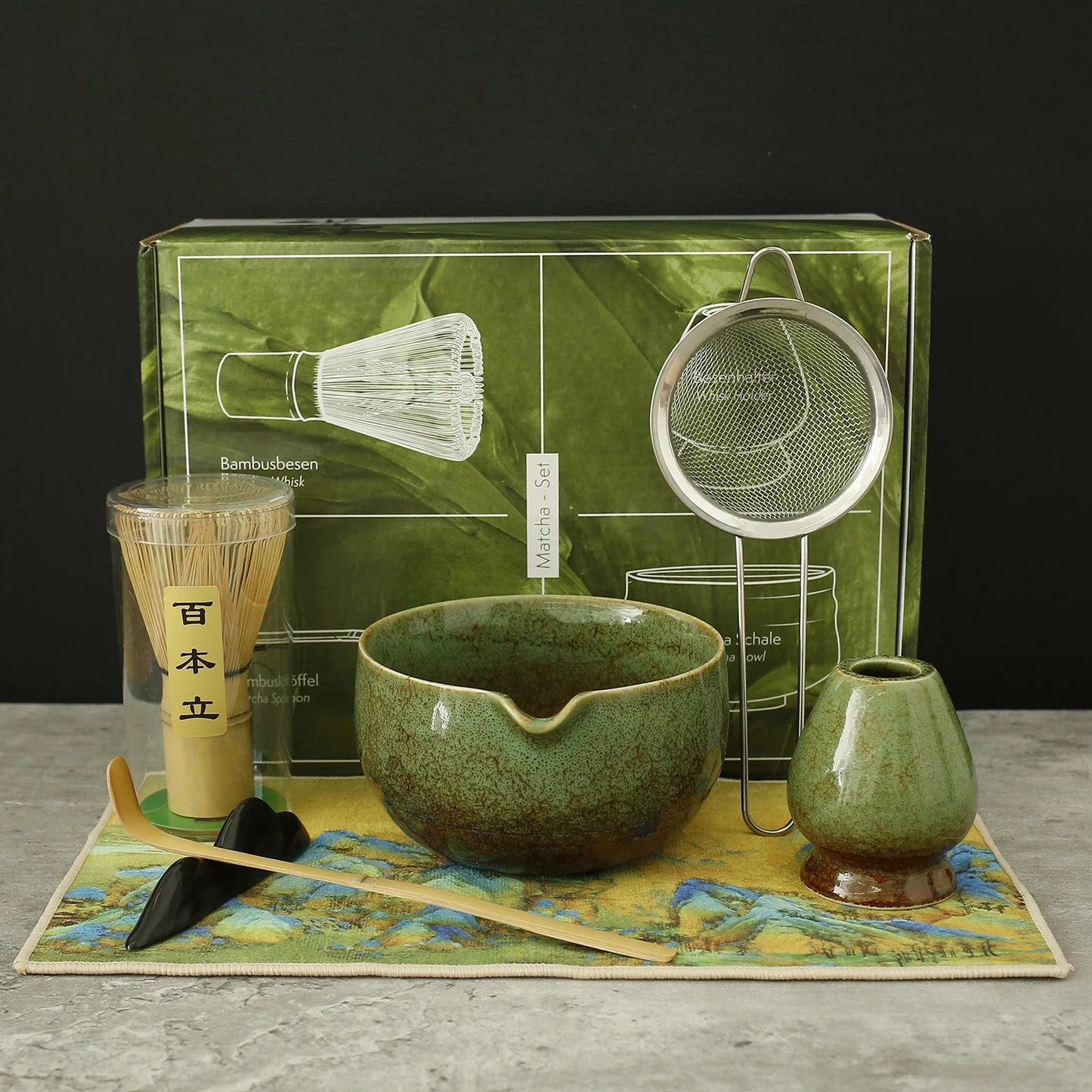 Matcha Whisk Set Easy to Clean Matcha Tea Set Versatile Matcha Whisk and Bowl Set Sturdy Matcha Kit Include Matcha Bowl Kit