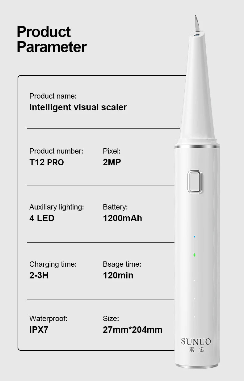 Electric Dental Scaler For Teeth 4 LED Tartar Stain Ultrasonic Tooth 1200mAh Clean Stone Health Care 4 Axis IPX7