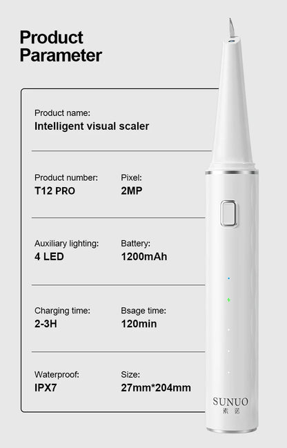 Electric Dental Scaler For Teeth 4 LED Tartar Stain Ultrasonic Tooth 1200mAh Clean Stone Health Care 4 Axis IPX7