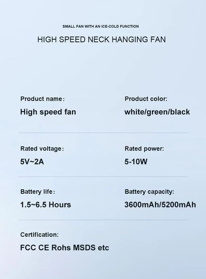 Handheld Fan High Speed Fan Handheld Outdoor Portable Fan Rechargeable Model Digital LifeDisplay Model Strong Wind Long Battery