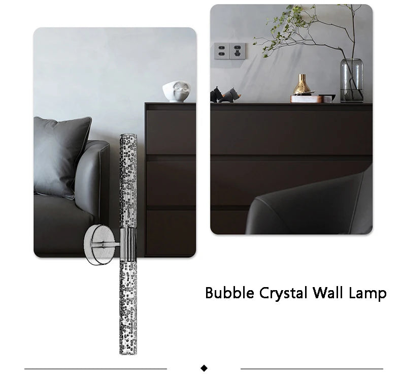 LED Light Modern Wall Light Bedroom Bedside Living Room Wall Lamp Crystal Rod Nordic Aisle Corridor Interior Lighting Fixture