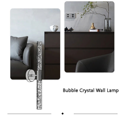 LED Light Modern Wall Light Bedroom Bedside Living Room Wall Lamp Crystal Rod Nordic Aisle Corridor Interior Lighting Fixture