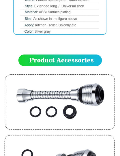 Kitchen Faucet Nozzle Extender Sink Water Tap Nozzle Filter Bubbler Faucet Aerator Attachment Home Bathroom Toilet Accessories