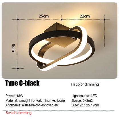 LED Strip Aisle Ceiling Lights Modern Minimalist Living Room Lamps For Balcony Entrance Staircase Home lighting Led 3 color