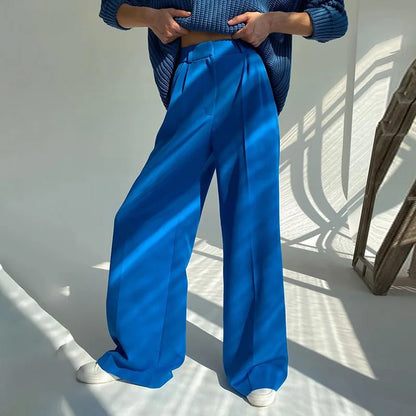 2025 New Women High Waist Casual Wide Leg Pants Long Palazzo Pants Trousers