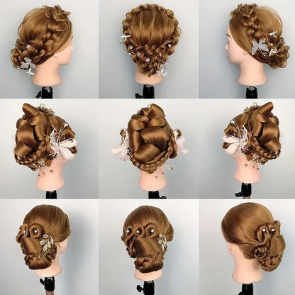 Cosmetology Mannequin Head with 80% Real Hair For Hairdresser Training Practice Long Straight Human Hair Mannequin Doll Head