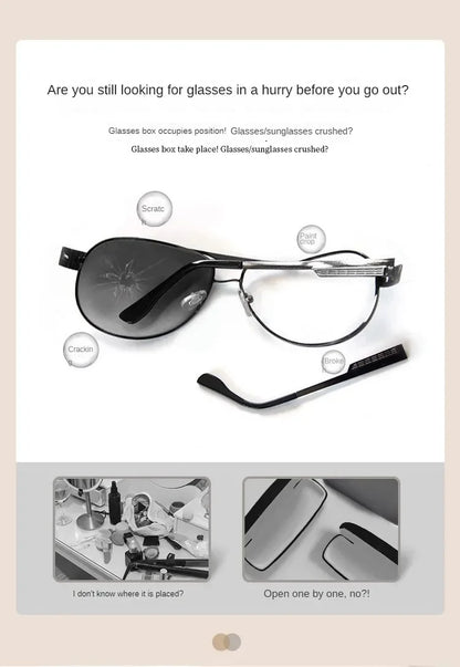 10PCS Eyeglasses Organizer Premium Sunglasses Display Case Wall Mounted No-Punch Sunglasses Organizer Home Organization