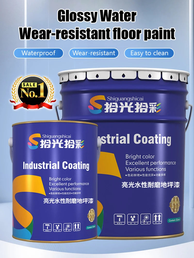 Floor paint water-based indoor and outdoor household floor paint waterproof coating plant floor wear-resistant leveling paint