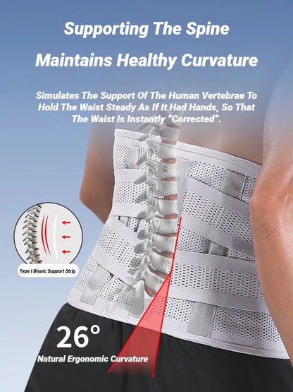 Adjustable Back Braces Waist Belt Men Women Lower Pain Relief Breathable Anti-Skid Spine Lumbar Support Trainer Trimmer Fitness