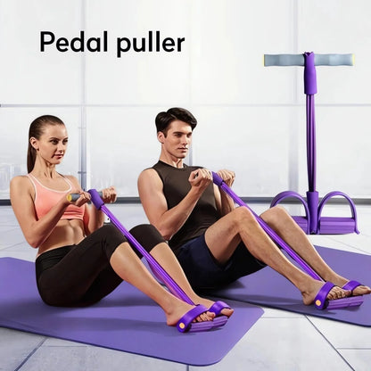 Four-Tube Pedal Tensioner Multi-Functional Household Fitness Equipment Yoga Abdominal Strengthening Elastic Band Tension Rope
