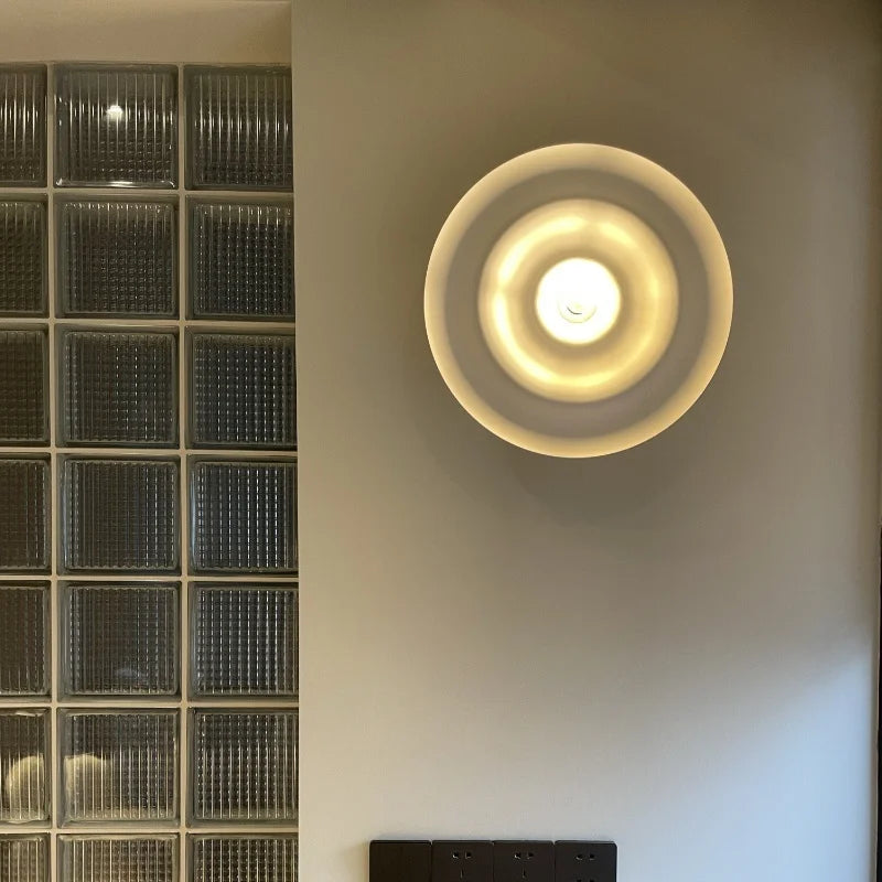 Nordic modern circular wall lamp background wall staircase corridor entrance designer water ripple decorative lighting fixture