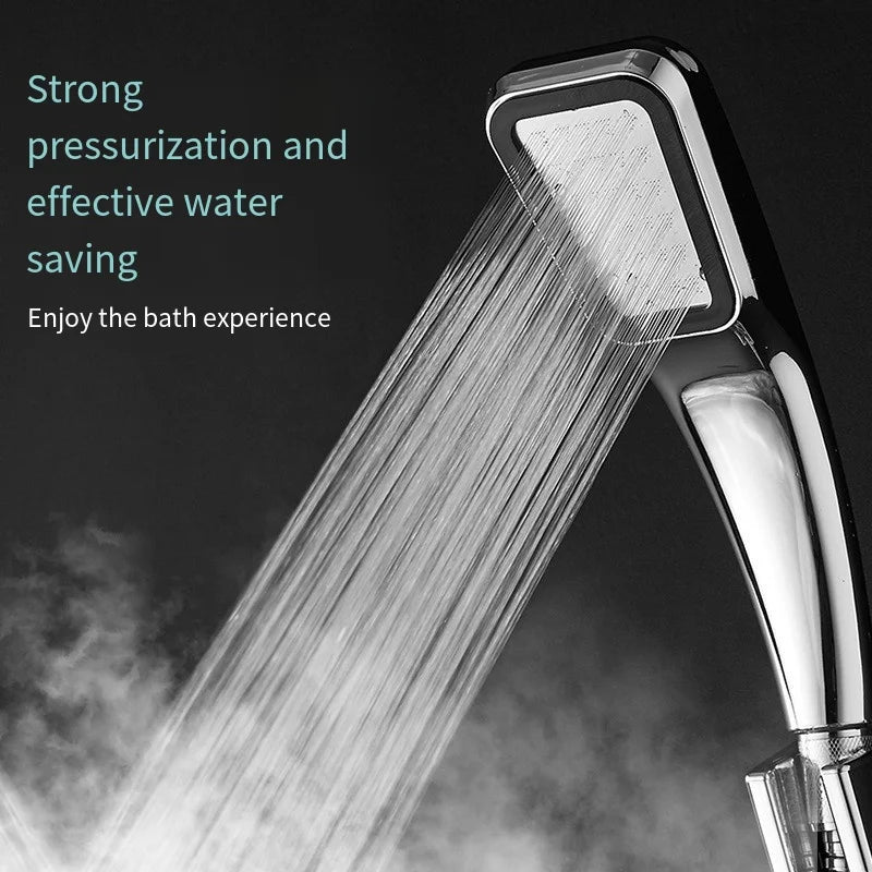 300 hole ultra strong pressurized shower head, square handheld shower head, pressurized shower head, water-saving shower head