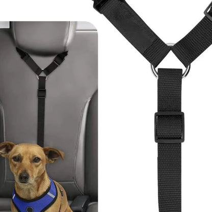 Solid Color Two-in-one Pet Car Seat Belt Nylon Lead Leash Backseat Safety Belt Adjustable Dogs Harness Collar Pet Accessories