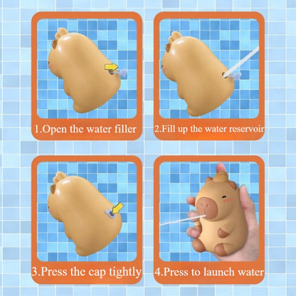 Funny Capybara Plastic Water Gun Gags Practical Jokes Water Toys Cute Capybara Outdoor Games Swimming Pool Squirt Water Toys