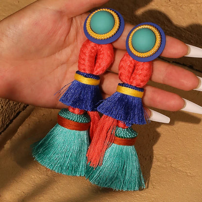Bohemian Earrings Long Tassels Dangle Exaggerated Earrings Handmade For Women Wedding Party Jewelry