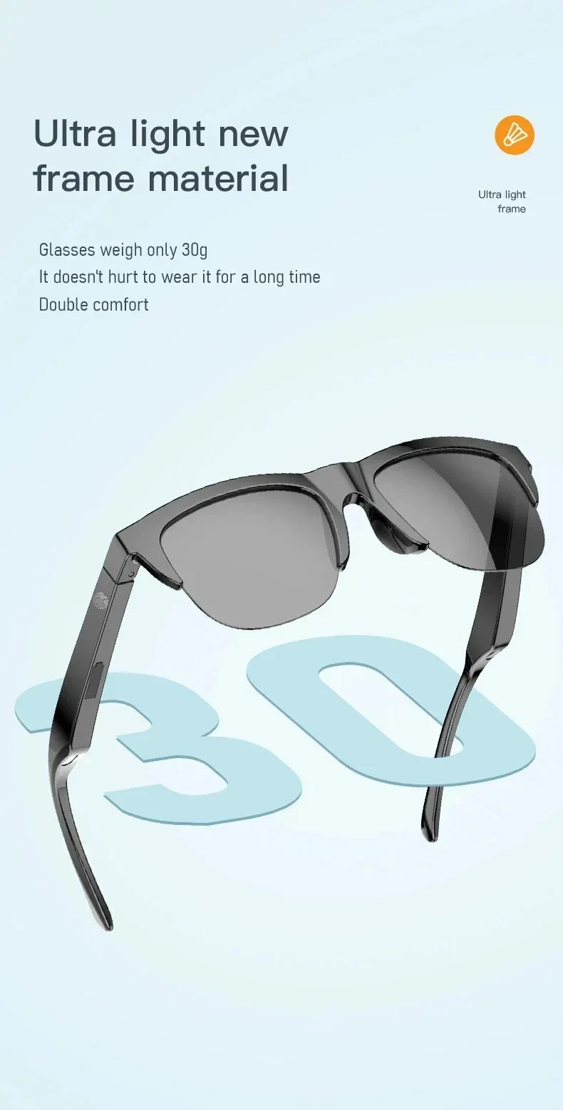 Xiaomi MIJIA Smart Sunglasses Glasses Bluetooth Call Outdoor Sports Headphones HIFI Blue Light Waterproof Anti-UV For Men Women